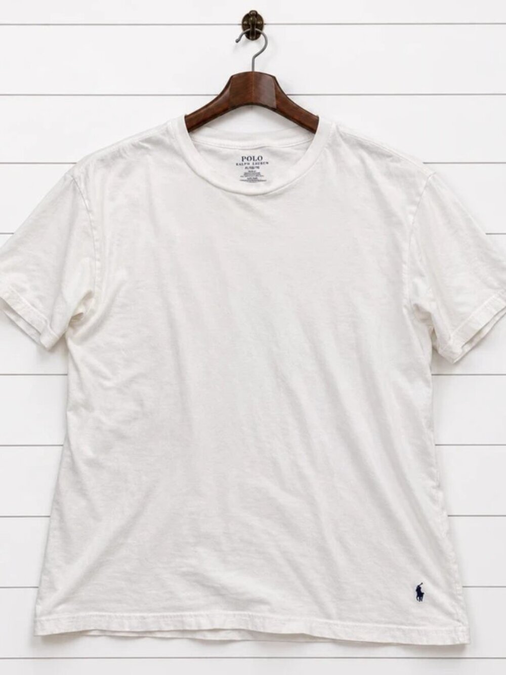Polo Ralph Lauren White T-Shirt Slim Fit XL Pony Logo Preppy